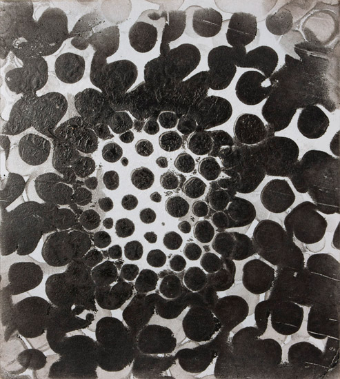 Carbon Print, monotype, carbon on cedar